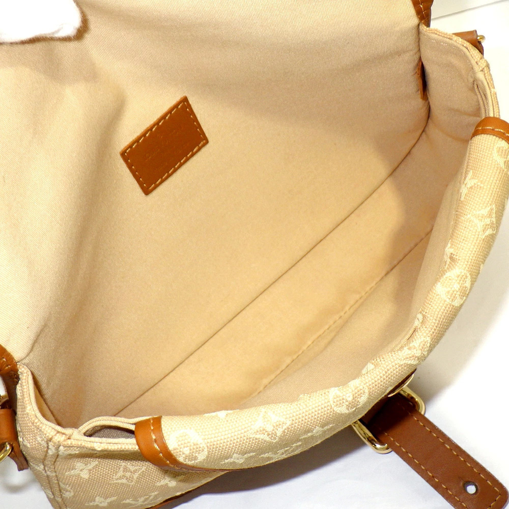 LOUIS VUITTON Marjorie Monogram Handbag Hobo Canvas Leather Beige Cream Brown